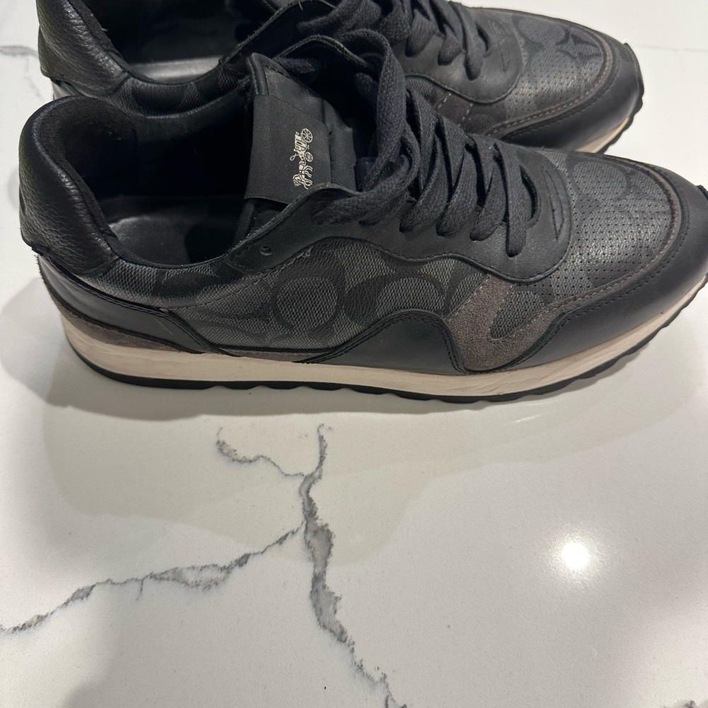 COACH Black Leather Men's Shoes